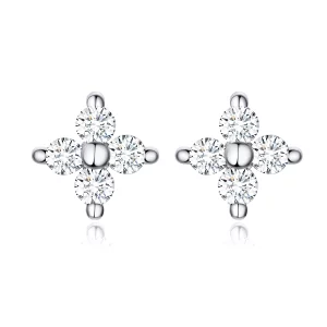 (תמונה ל-) פנדורה סטייל עגילי כסף צמודים פרח של אור - SCE648