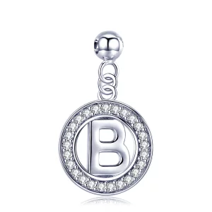 פנדורה סטייל תליון כסף משאלה אות-B - BSP001-B (תמונה ל-) פנדורה סטייל תליון כסף משאלה אות-B - BSP001-B