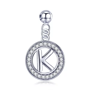 פנדורה סטייל תליון כסף משאלה אות-K - BSP001-K (תמונה ל-) פנדורה סטייל תליון כסף משאלה אות-K - BSP001-K