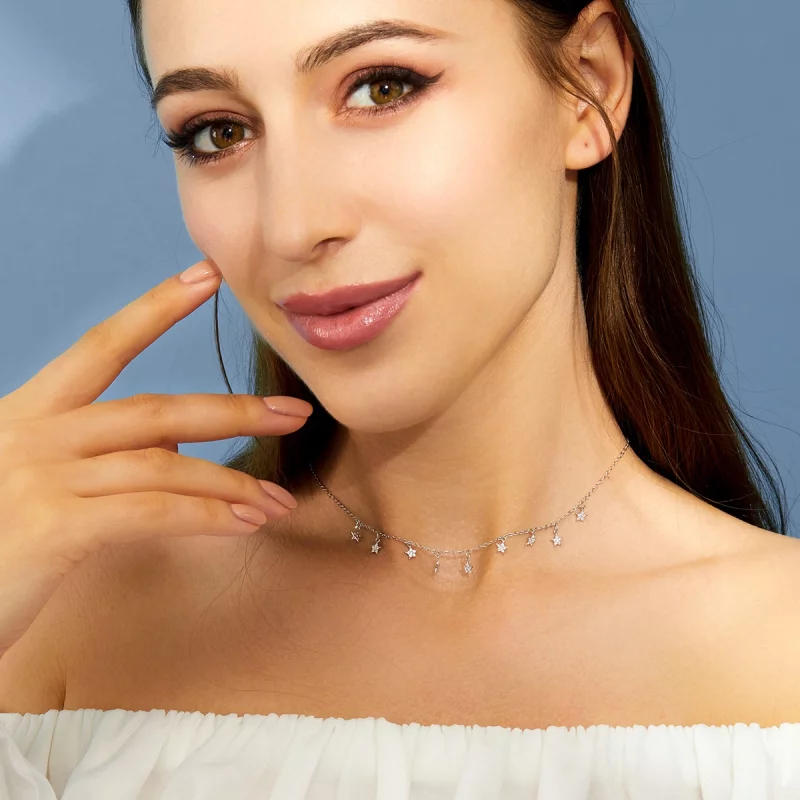 (תמונה ל-) פנדורה סטייל שרשרת כסף כוכב - BSN116 - הצג 6