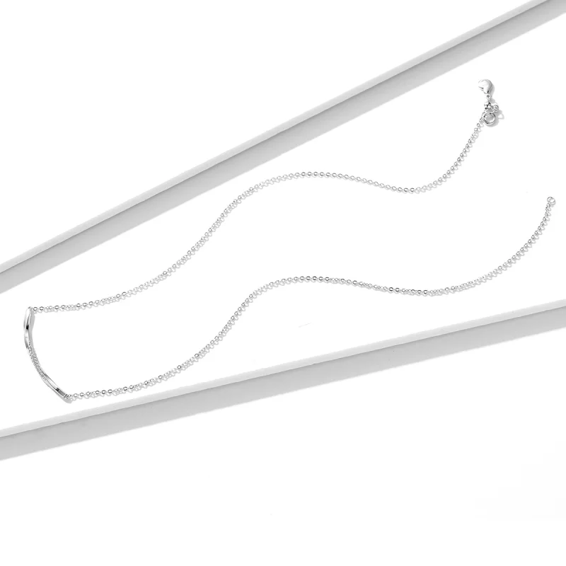 (תמונה ל-) פנדורה סטייל שרשרת כסף חיוך - BSN130 - הצג 2