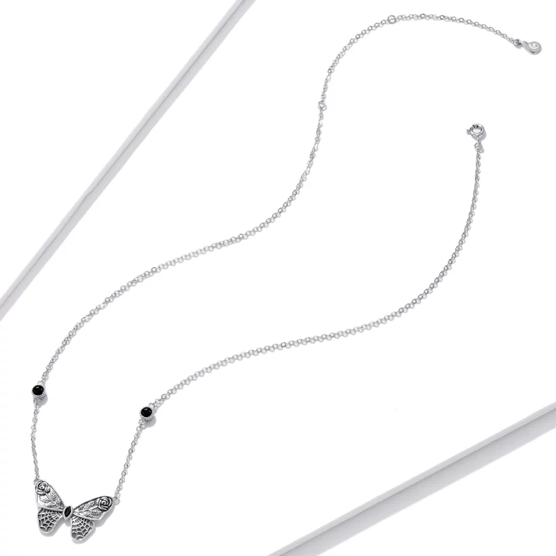 (תמונה ל-) פנדורה סטייל שרשרת כסף פרפר רטרו - BSN235 - הצג 4