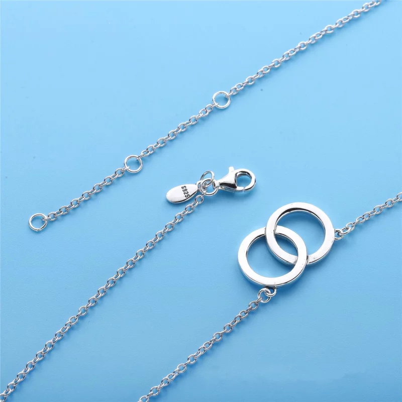 (תמונה ל-) שרשרת כסף מעגלי PANDORA - 396235CZ-45 - הצג 2
