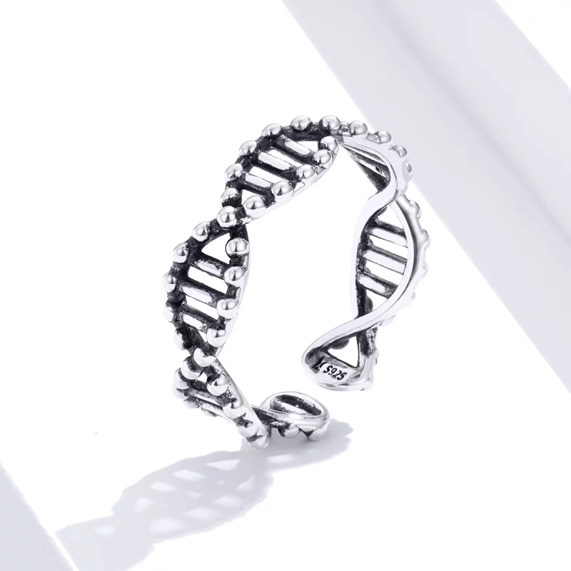 (תמונה ל-) פנדורה סטייל טבעת פתוחה כסף DNA - SCR643 - הצג 2