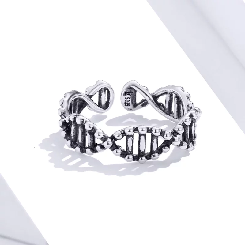 (תמונה ל-) פנדורה סטייל טבעת פתוחה כסף DNA - SCR643 - הצג 3
