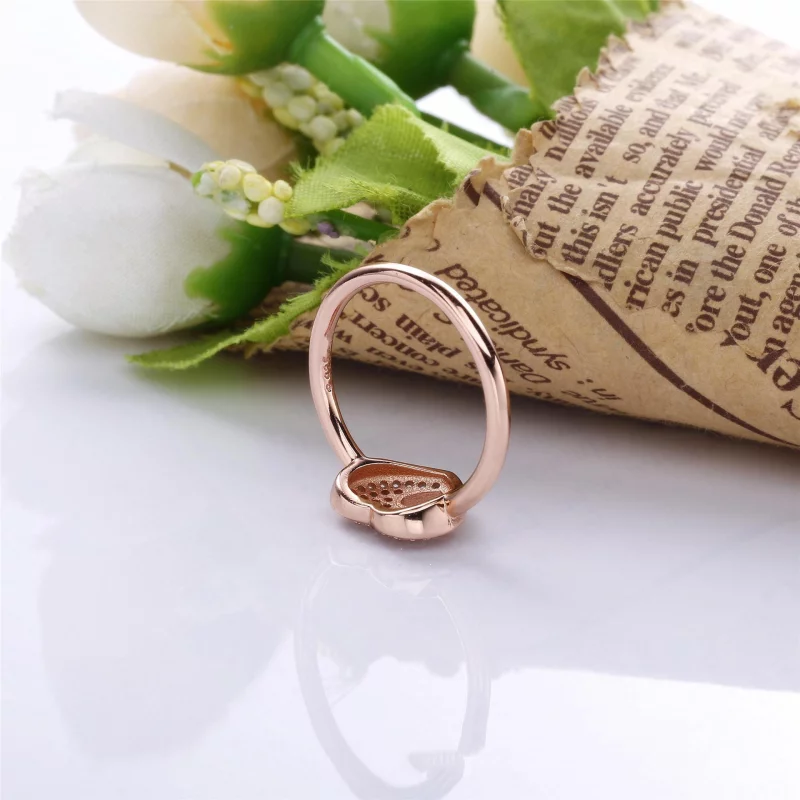 (תמונה ל-) טבעת PANDORA רוז מנצנץ הלב הפאזל מסגרת - 186550CZ - הצג 4