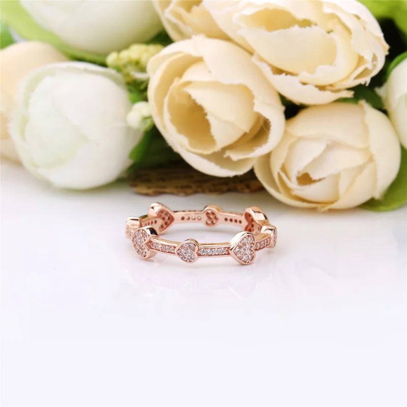 (תמונה ל-) טבעת PANDORA רוז לבבות קסומים - 187729CZ - הצג 3