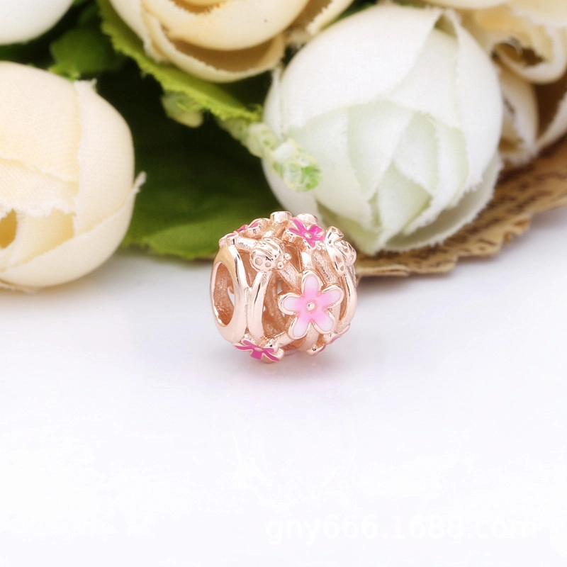 (תמונה ל-) פנדורה צ'ארמ Openwork Pink Daisy Flower - 788772C01 - הצג 3