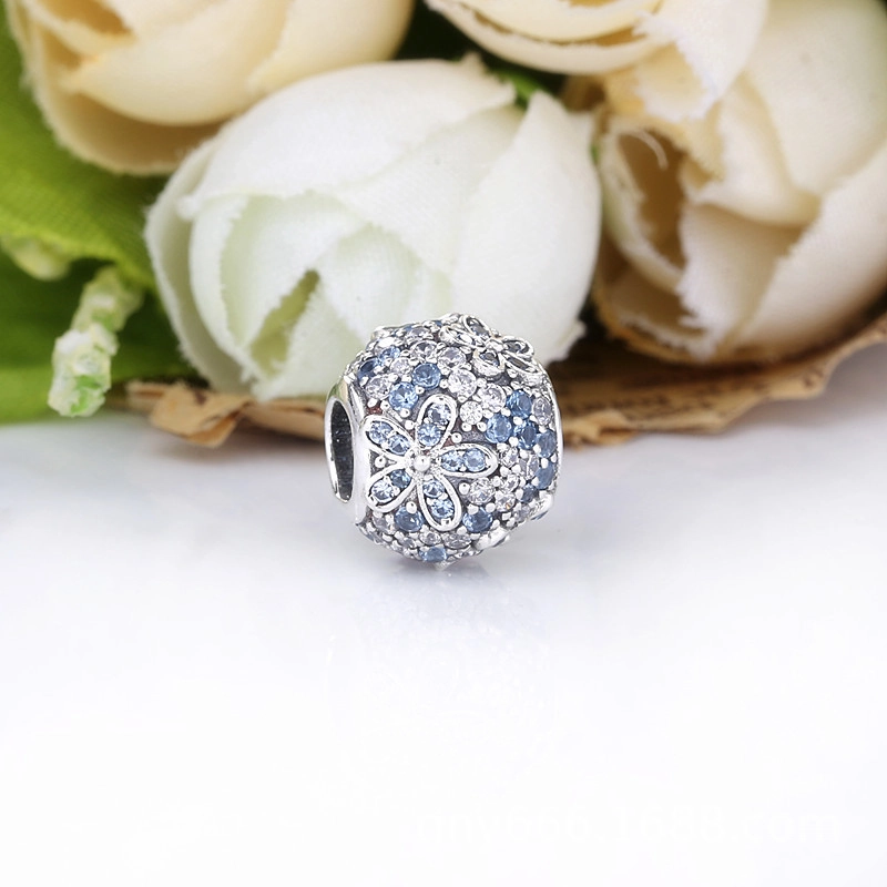 (תמונה ל-) פנדורה צ'ארמ Teal Pavé Daisy Flower - 798797C01 - הצג 2