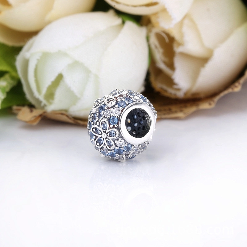 (תמונה ל-) פנדורה צ'ארמ Teal Pavé Daisy Flower - 798797C01 - הצג 3
