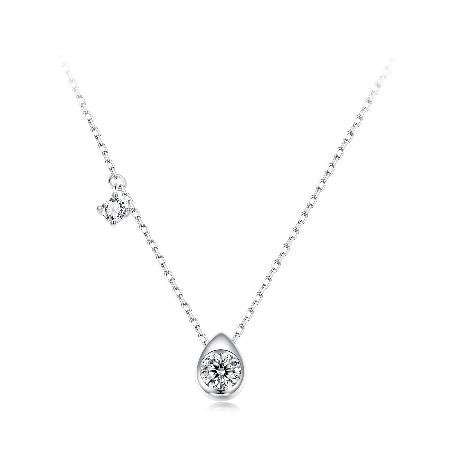 (תמונה ל-) שרשרת טיפה Moissanite בסגנון PANDORA 0.5 קראט (עם תעודה אחת) - MSN037